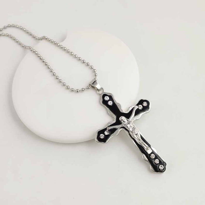 Wholesale Cross Pendant Titanium Steel Necklace JDC-NE-HuaiL004