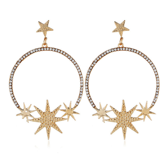 Wholesale Earrings Alloy Geometric Icon Star Stud Earrings MOQ≥2 JDC-ES-Zhuyue001