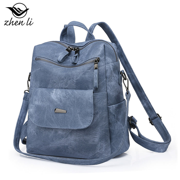 Wholesale Backpacks PU Solid Color Large Capacity JDC-BP-ZLD005