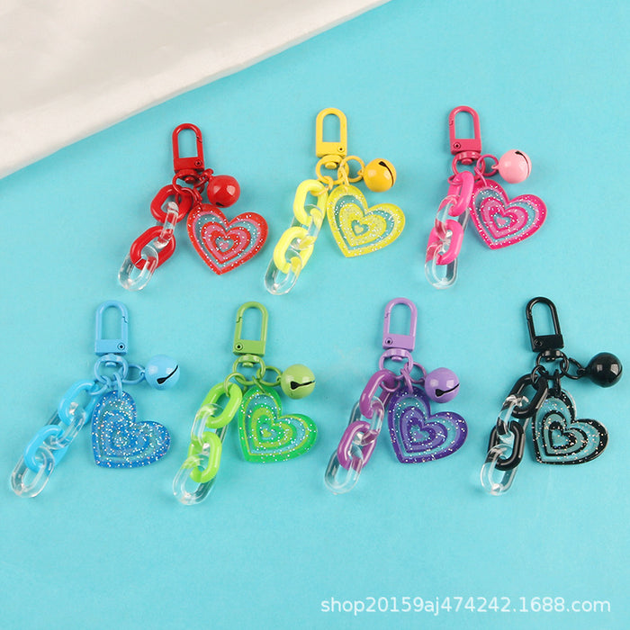 Jewelry WholesaleWholesale color acrylic love bell car keychain MOQ≥2 JDC-KC-YHan001 Keychains 伊菡 %variant_option1% %variant_option2% %variant_option3%  Factory Price JoyasDeChina Joyas De China