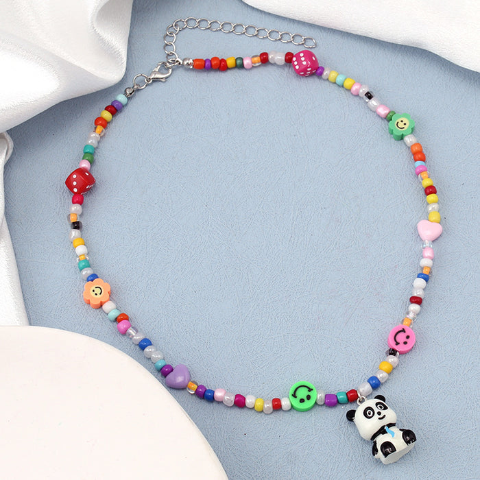 Wholesale Design Sense Cartoon Monster Little Pink Rabbit Pendant Necklace JDC-NE-WenB002