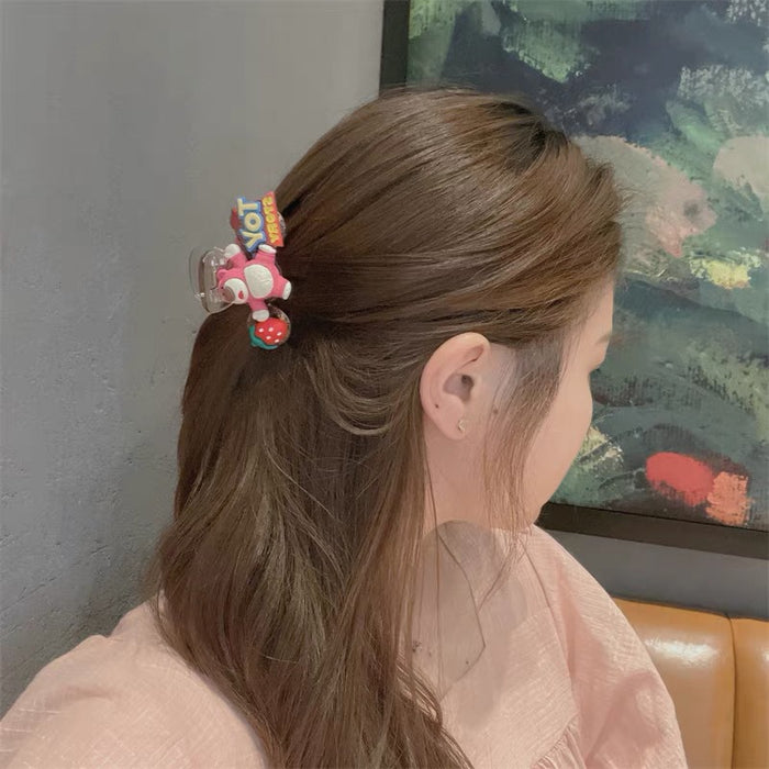 Jewelry WholesaleWholesale cartoon strawberry bear hair grabbing hairpin back head grabbing clip JDC-HC-BL008 Hair Clips 冰澜 %variant_option1% %variant_option2% %variant_option3%  Factory Price JoyasDeChina Joyas De China