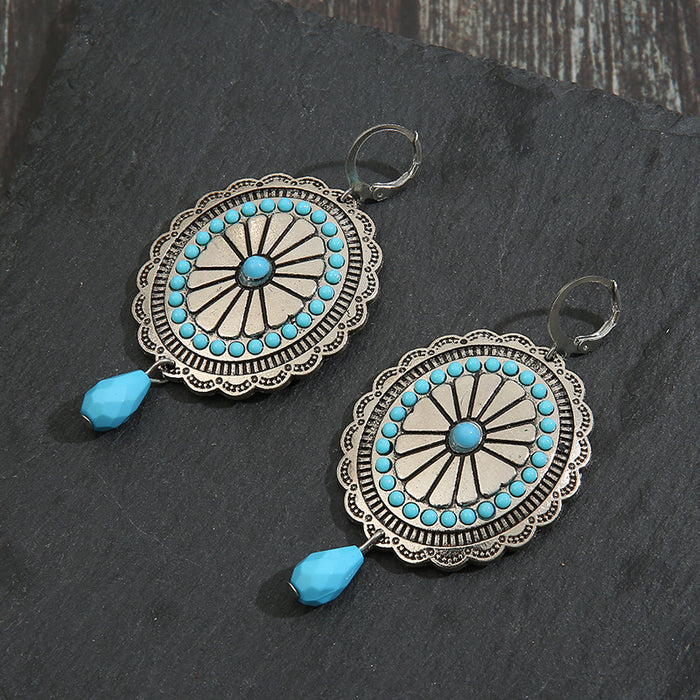 Jewelry WholesaleWholesale vintage western-style turquoise earrings JDC-ES-saip039 Earrings 赛蒲 %variant_option1% %variant_option2% %variant_option3%  Factory Price JoyasDeChina Joyas De China