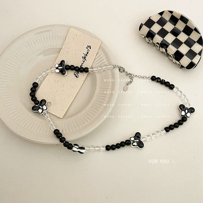 Wholesale Beaded Pearl Crystal Heart Beaded Glass Necklace JDC-NE-JiaJ004