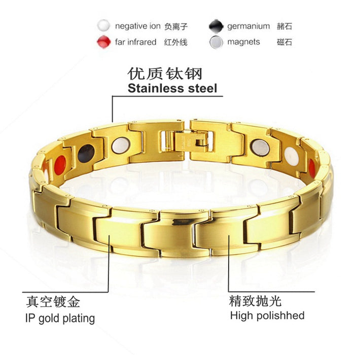 Wholesale Bracelet Stainless Steel Rare Earth Magnetic Health Magnet Men's Bracelet MOQ≥2 JDC-BT-XingYu001