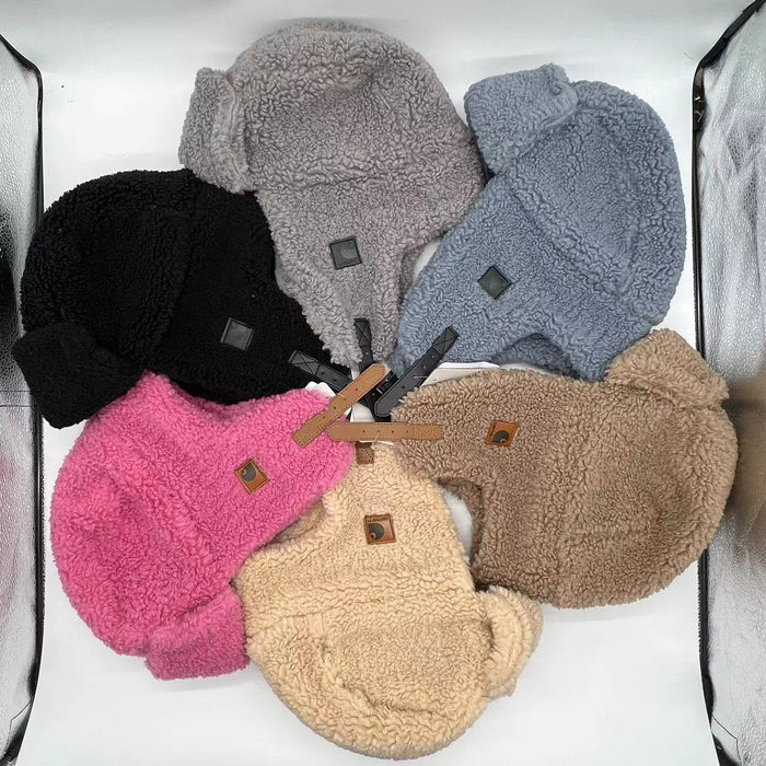 Wholesale Hat Polyester Autumn Winter Plush Adjustable Ear Guard Outdoor Hat MOQ≥2 (F) JDC-FH-QCL003