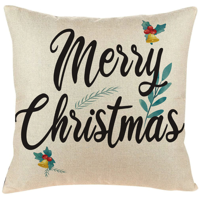 Wholesale Pillowcase Linen Christmas Letters Print JDC-PW-Yuchuang008