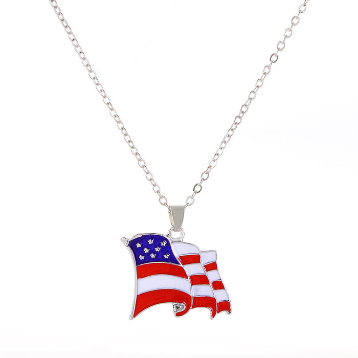 Wholesale 4th of July Independence Day Series Necklace Set Fashion Simple Diamond Wings JDC-NE-D044