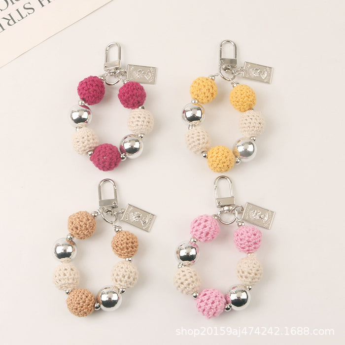 Wholesale Keychain Metal Cute Wool Ball Beads MOQ≥2 JDC-KC-YiHan033