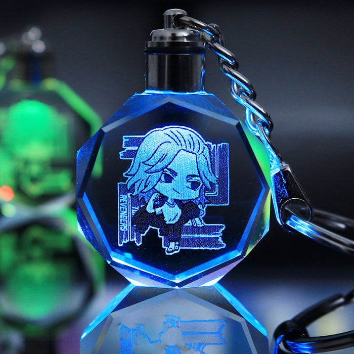 Wholesale Keychains Crystal LED Anime Peripherals Colorful Glow MOQ≥2 JDC-KC-LuoQ005