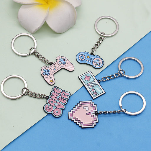 Jewelry WholesaleWholesale Metal Gamepad Pixel Love Keychain MOQ≥2 JDC-KC-XiuH003 Keychains 秀弘 %variant_option1% %variant_option2% %variant_option3%  Factory Price JoyasDeChina Joyas De China