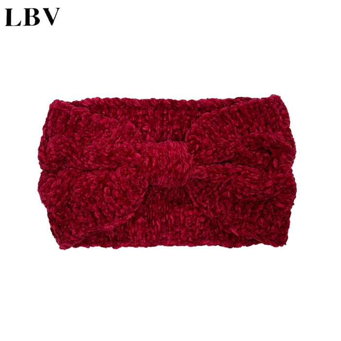 Wholesale Headband Fabric Twist Bow Knit Ear Guards Autumn and Winter MOQ≥2 JDC-HD-WenG001