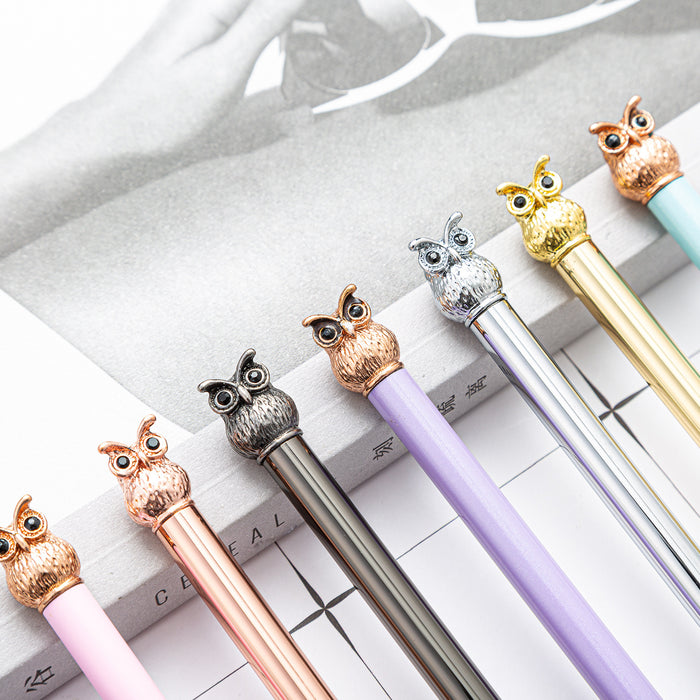 Wholesale metal owl pen cute shape ballpoint pen MOQ≥2 JDC-BP-Huah047