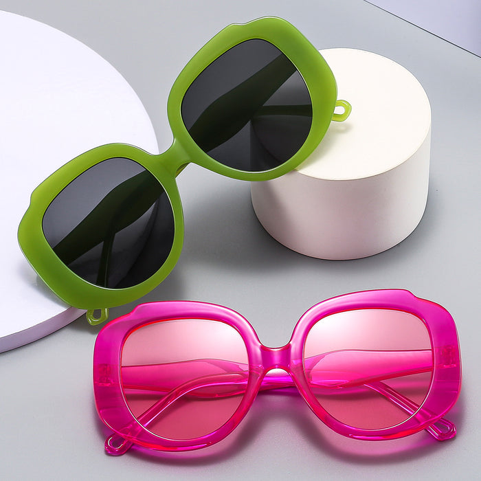 Wholesale Sunglasses PC Round Frame Colorful UV Protection MOQ≥2 JDC-SG-ZhuiF006