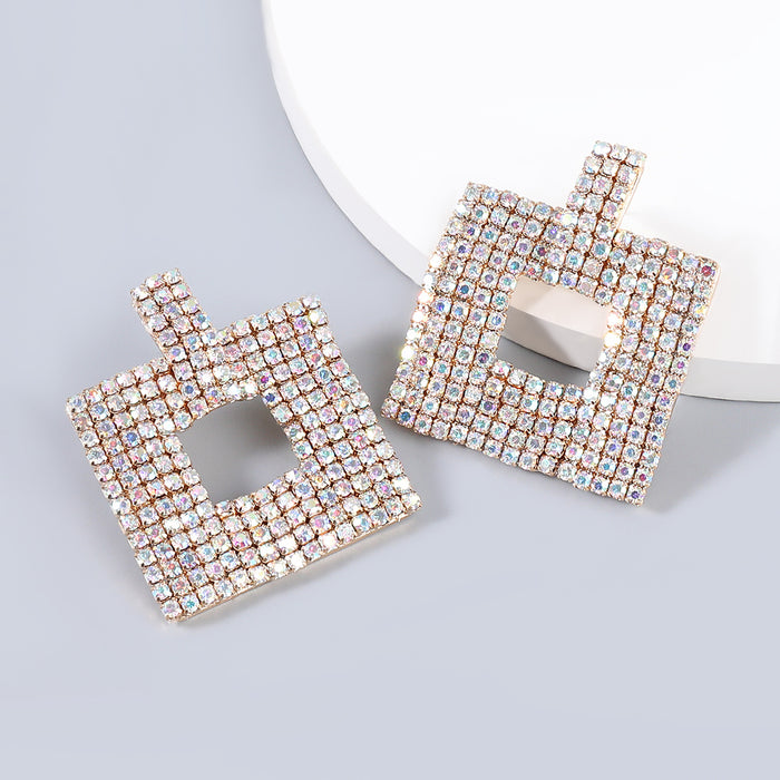 Jewelry WholesaleWholesale diamond inlaid water diamond full diamond square geometric Earrings JDC-ES-JL969  氿乐 %variant_option1% %variant_option2% %variant_option3%  Factory Price JoyasDeChina Joyas De China