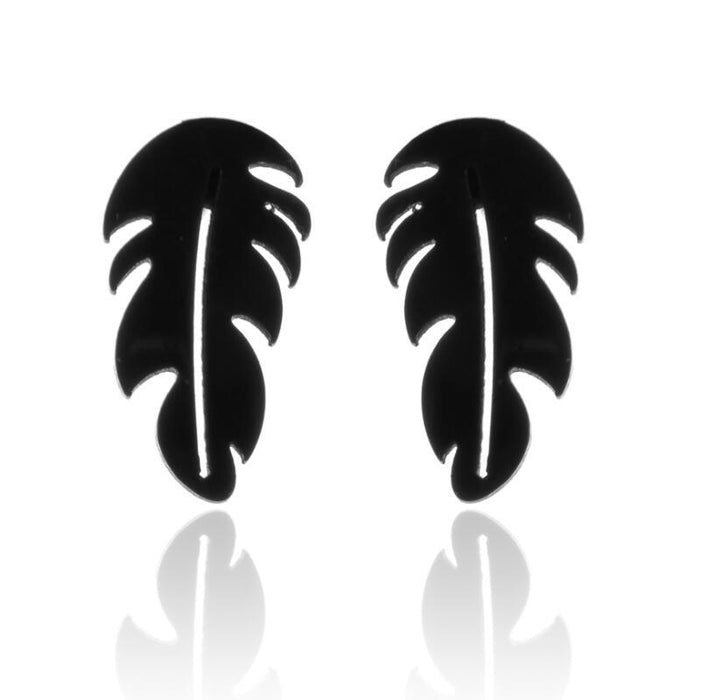 Wholesale Stainless Steel Leaf Earrings JDC-ES-SS010