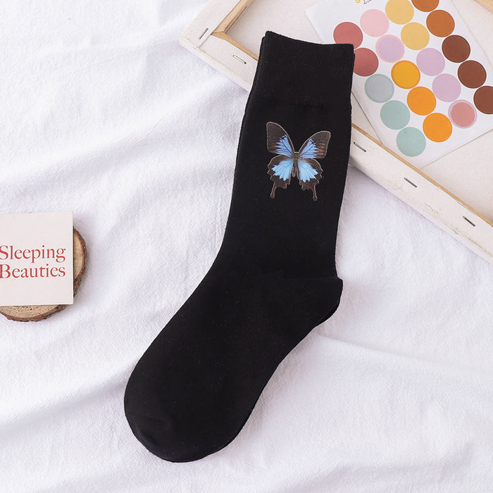 Jewelry WholesaleWholesale Hot Stamping Colorful Butterfly Cotton Women's Socks JDC-SK-XiaoYi004 Sock 小蚁 %variant_option1% %variant_option2% %variant_option3%  Factory Price JoyasDeChina Joyas De China