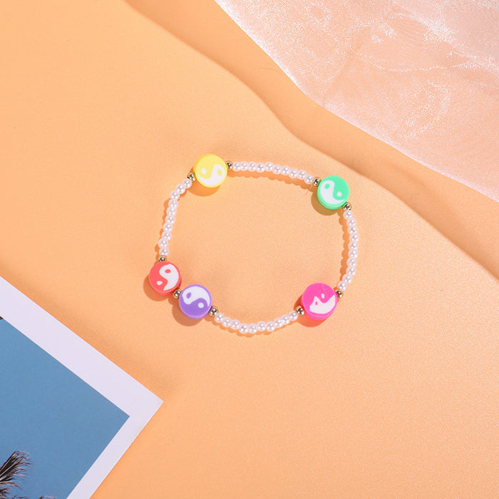 Wholesale Soft Pottery Bracelet Rice Bead Bracelet Colorful Bagua Small Flower JDC-BT-ZengZ028