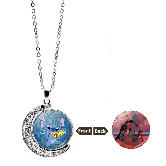 Wholesale Necklace Women's Versatile Explosive Double Sided Rotating Moon JDC-NE-JiaYun005