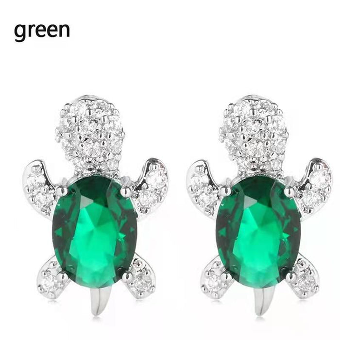 Wholesale Turtle Alloy Diamond Earrings MOQ≥2 JDC-ES-JYS001