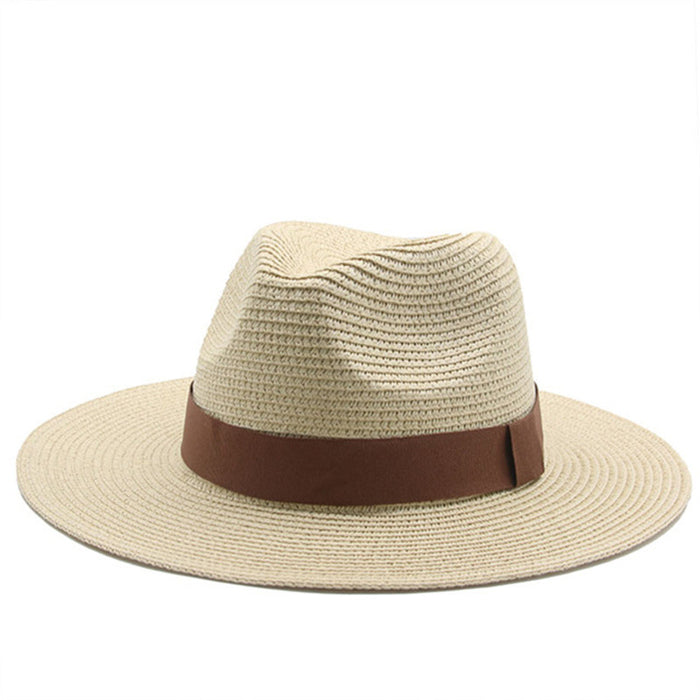 Jewelry WholesaleWholesale Black Belt Outdoor Beach Straw Hat JDC-FH-Guanchuan003 Fashionhat 冠川 %variant_option1% %variant_option2% %variant_option3%  Factory Price JoyasDeChina Joyas De China