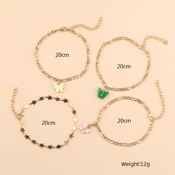 Jewelry WholesaleWholesale fashion personalized contrast color butterfly Anklets JDC-AS-YeB012 Anklet 烨贝 %variant_option1% %variant_option2% %variant_option3%  Factory Price JoyasDeChina Joyas De China