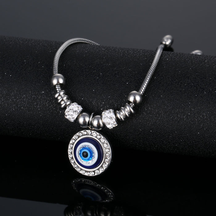 Wholesale Bracelet Stainless Steel Turkey Devil Eye Adjustable MOQ≥10 JDC-BT-FaM002