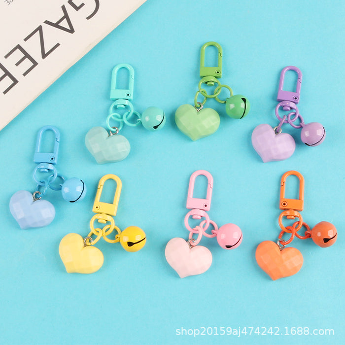 Jewelry WholesaleWholesale Resin Heart Shaped Bell Alloy Keychain MOQ≥2 JDC-KC-YiHan004 Keychains 伊菡 %variant_option1% %variant_option2% %variant_option3%  Factory Price JoyasDeChina Joyas De China