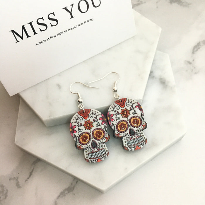 Wholesale Acrylic Skull Drop Earrings JDC-ES-Yiy001