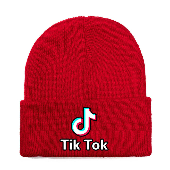 Wholesale Hat Acrylic Warm Solid Color Letter Crimped Knit Hat JDC-FH-WDM009