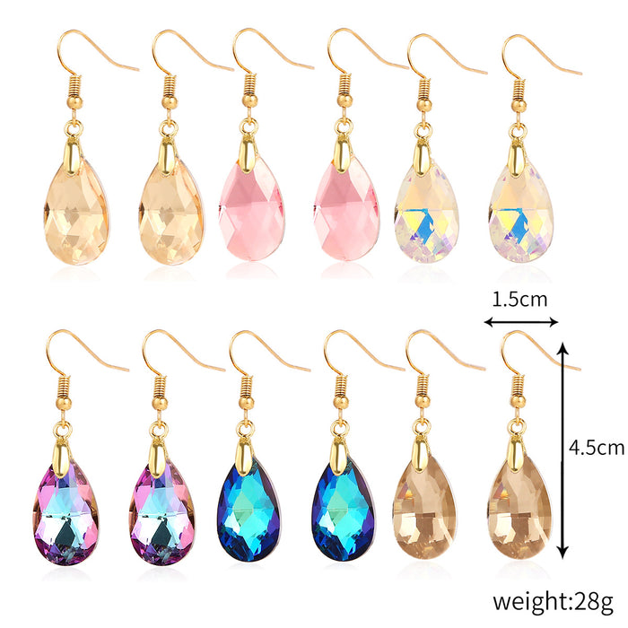 Wholesale crystal zircon high-quality temperament 6-piece earrings JDC-ES-JiaYi002