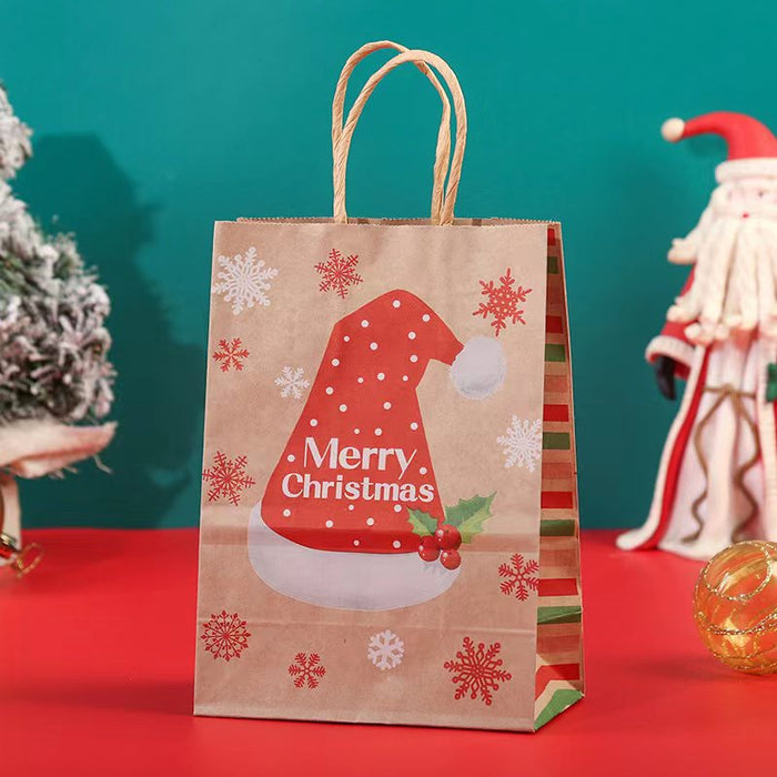 Wholesale Gift Bag Kraft Paper Christmas Tree Elk Party Gift Bag MOQ≥12 JDC-GB-Ganrui016