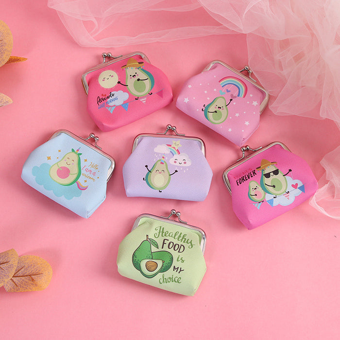 Wholesale Wallet PU Cute Avocado Children's Iron Buckle Coin Purse MOQ≥3 JDC-WT-Hongqiong005