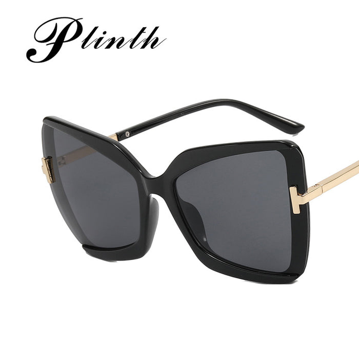 Wholesale Large Frame T-Shape Sunglasses Ladies Cat Eye Butterfly JDC-SG-PLS075