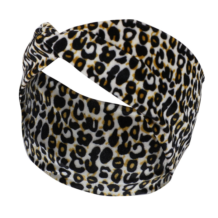 Wholesale Headband Gold Velvet Print Leopard Print Wide Edge Face Wash MOQ≥2 JDC-HD-FanM008