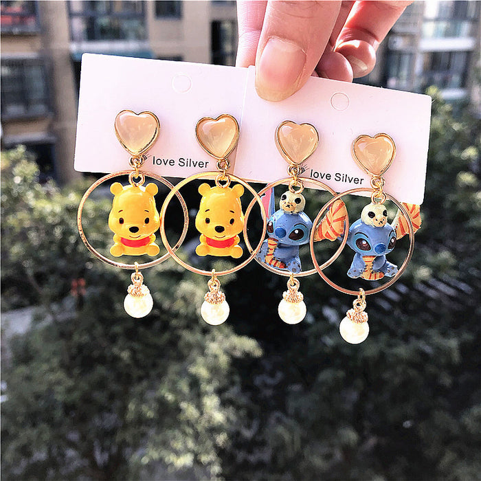 Wholesale Earrings Resin Cute Cartoon Mini Figure (M) JDC-ES-WaiWai006