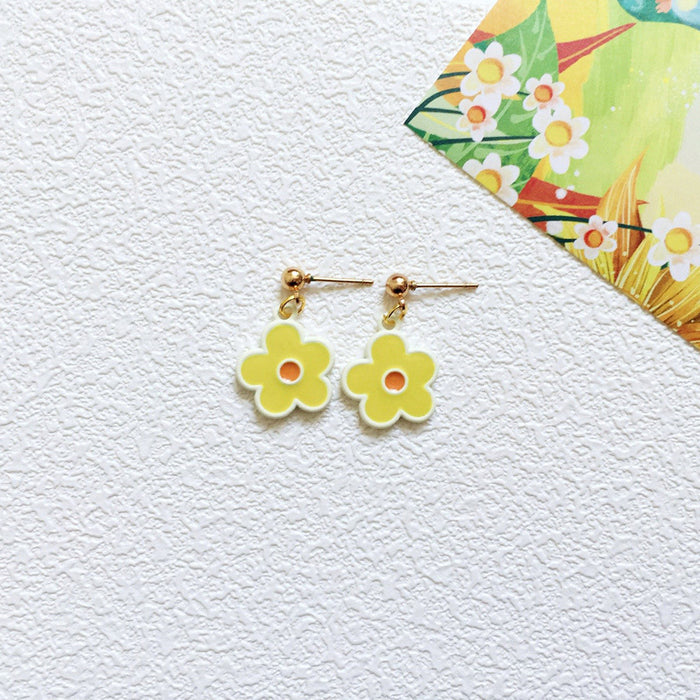 Wholesale Earrings Alloy Ceramic Color Flower Earrings MOQ≥10 JDC-ES-Lxx003