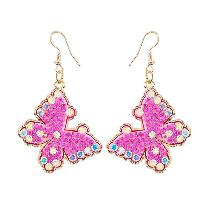 Jewelry WholesaleWholesale butterfly fancy color diamond insect alloy earrings JDC-ES-JL952 Earrings 氿乐 %variant_option1% %variant_option2% %variant_option3%  Factory Price JoyasDeChina Joyas De China