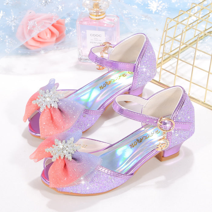 Wholesale Summer Bow Princess Shoes Little Girls High Heel Student Sandals JDC-SD-HNN001