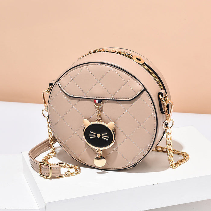 Wholesale Shoulder Bag PU Round Chain Crossbody Portable JDC-SD-Zhip005