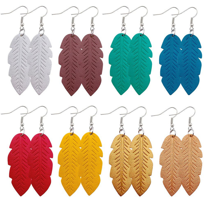 Jewelry WholesaleWholesale Leaf Color PU Leather Earrings MOQ≥2 JDC-ES-Chengy018 Earrings Chengy %variant_option1% %variant_option2% %variant_option3%  Factory Price JoyasDeChina Joyas De China