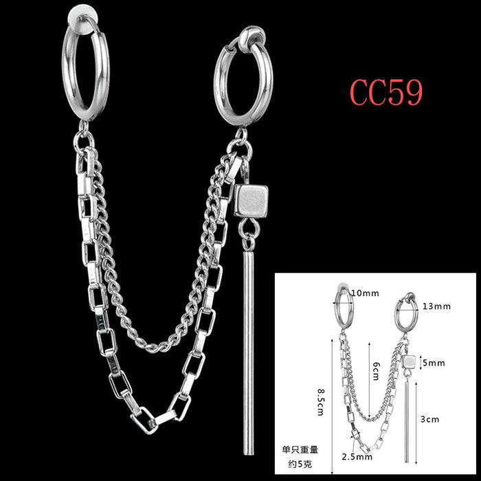 Jewelry WholesaleWholesale hip hop chain stainless steel fashion punk sweet cool wind Earrings JDC-ES-RXSFL008 Earrings 尚芙乐 %variant_option1% %variant_option2% %variant_option3%  Factory Price JoyasDeChina Joyas De China