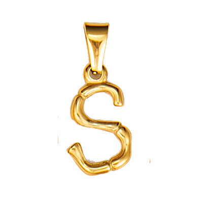 Wholesale Bamboo Three-dimensional Titanium Steel Plated 18K Gold Pendant MOQ≥2 JDC-PT-QianJ001