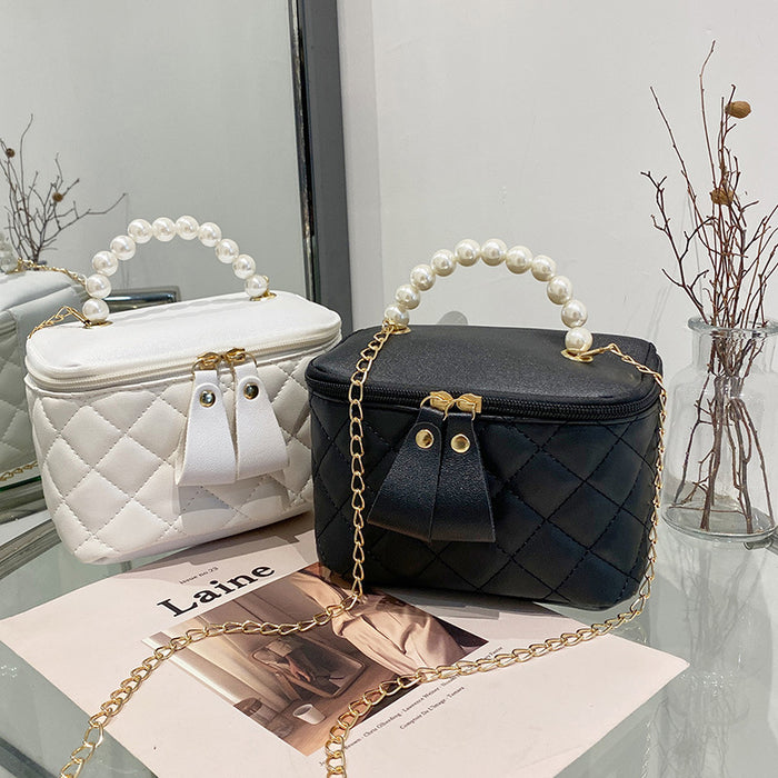 Wholesale PU shoulder bag pearl hand chain JDC-SD-Linshan003