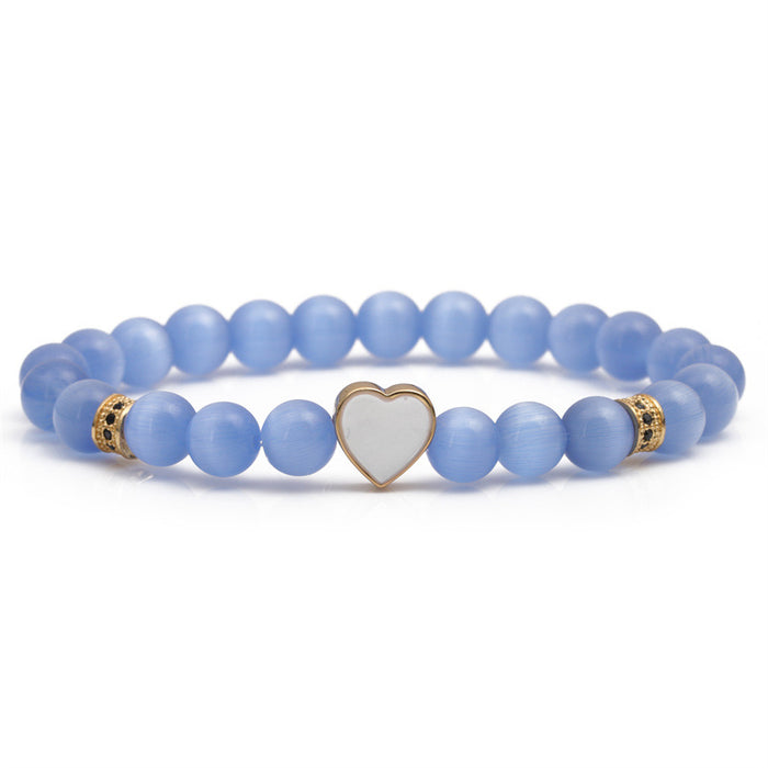 Wholesale Opal Beaded Heart Bracelet MOQ≥2 JDC-BT-ML060