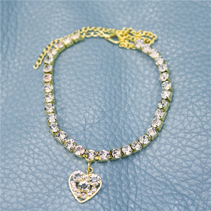 Wholesale Crystal Heart Rhinestone Anklet JDC-AS-JiaZ003