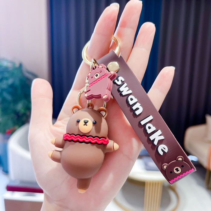 Wholesale Cute Ballet Bunny Keychain Creative Personality Cartoon Stereo Keychain MOQ≥2 JDC-KC-AnG017