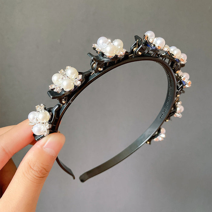 Jewelry WholesaleWholesale Pearl Rhinestone Hair Band JDC-HD-XinR003 Headband 新柔 %variant_option1% %variant_option2% %variant_option3%  Factory Price JoyasDeChina Joyas De China