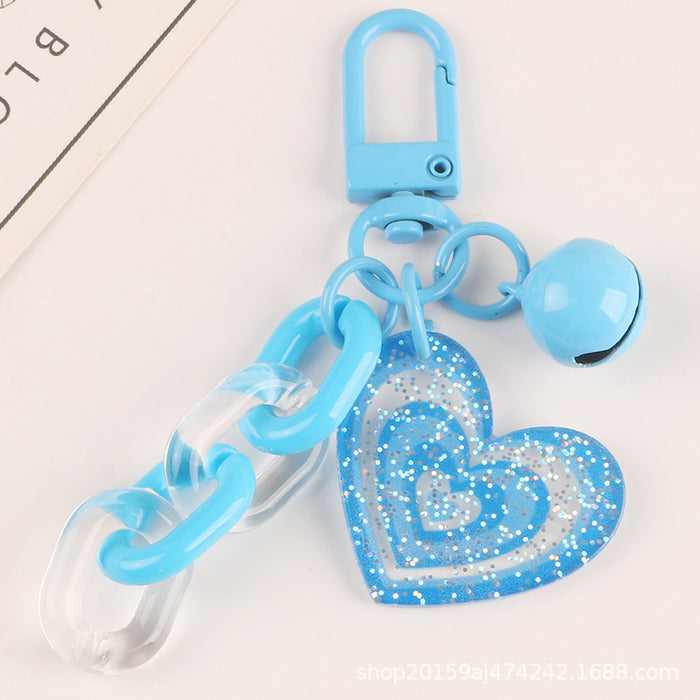 Jewelry WholesaleWholesale color acrylic love bell car keychain MOQ≥2 JDC-KC-YHan001 Keychains 伊菡 %variant_option1% %variant_option2% %variant_option3%  Factory Price JoyasDeChina Joyas De China