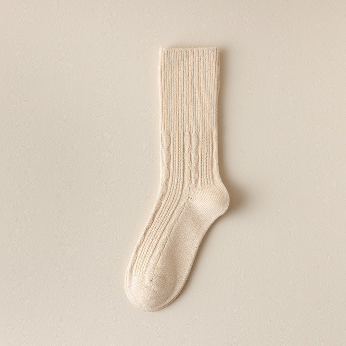 Wholesale Socks Wool Mid-Cylinder Warm Thick Solid Color Pile Socks JDC-SK-ChangShen007